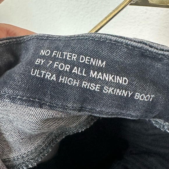 7 For All Mankind No Filter Ultra High Rise Skinny Bootcut Edelweiss Size 28/6 - Picture 4 of 6